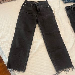 Madewell Perfect Vintage Straight Jean, charcoal raw hem